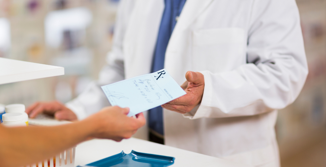 Pharmacist taking a prescription